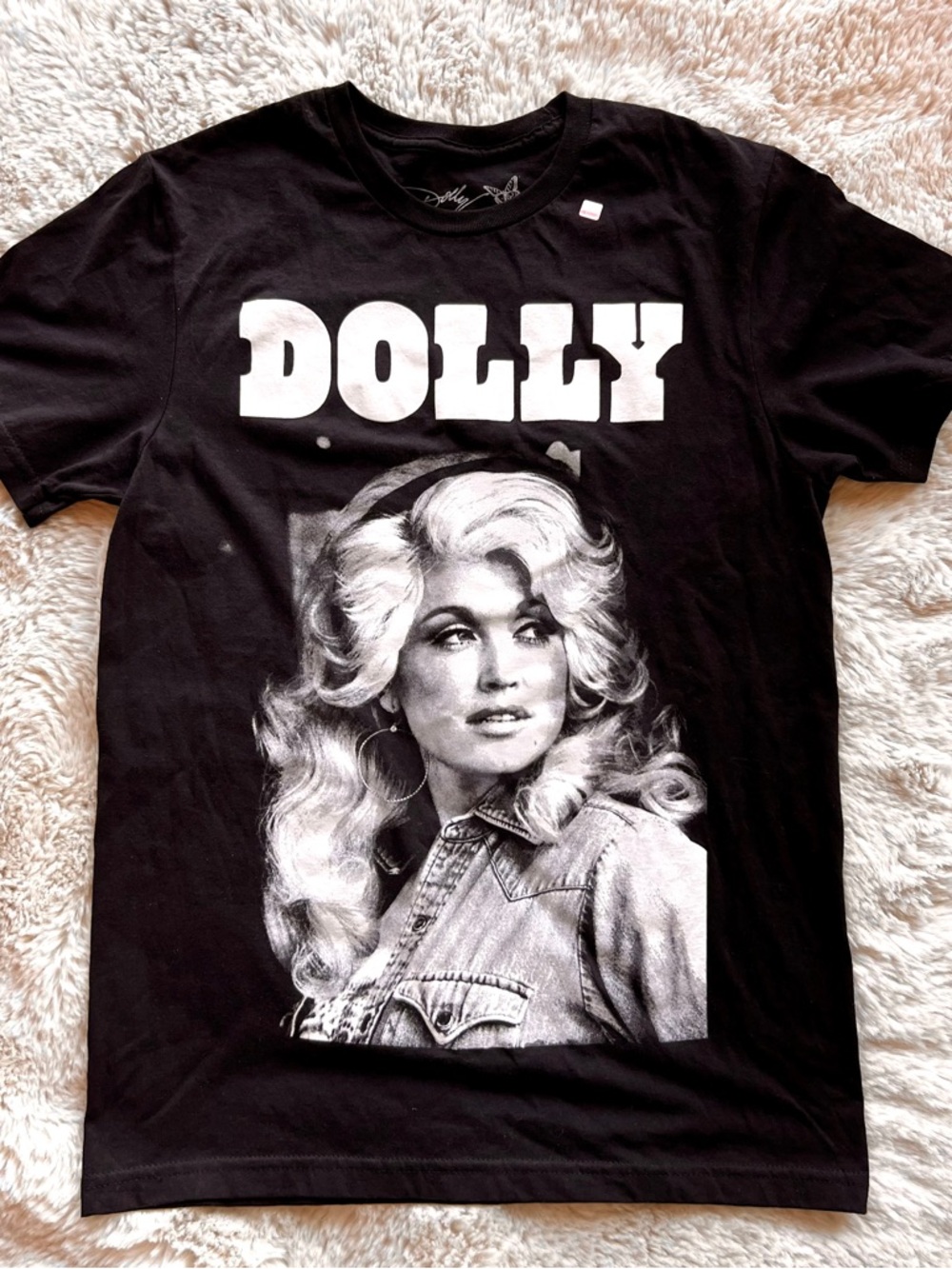 Dollcake Black Tee with White Bold Graphic